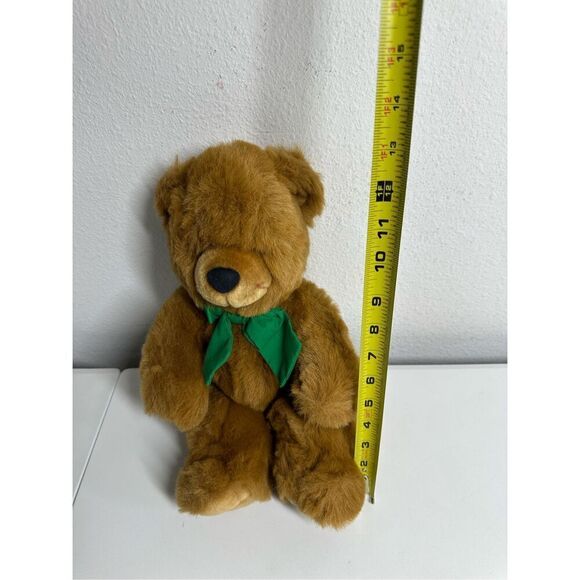 Rare Vintage Beverly Hills Teddy Bear Co Plush Teddy Bear 13” Brown Green Bow - Picture 2 of 10